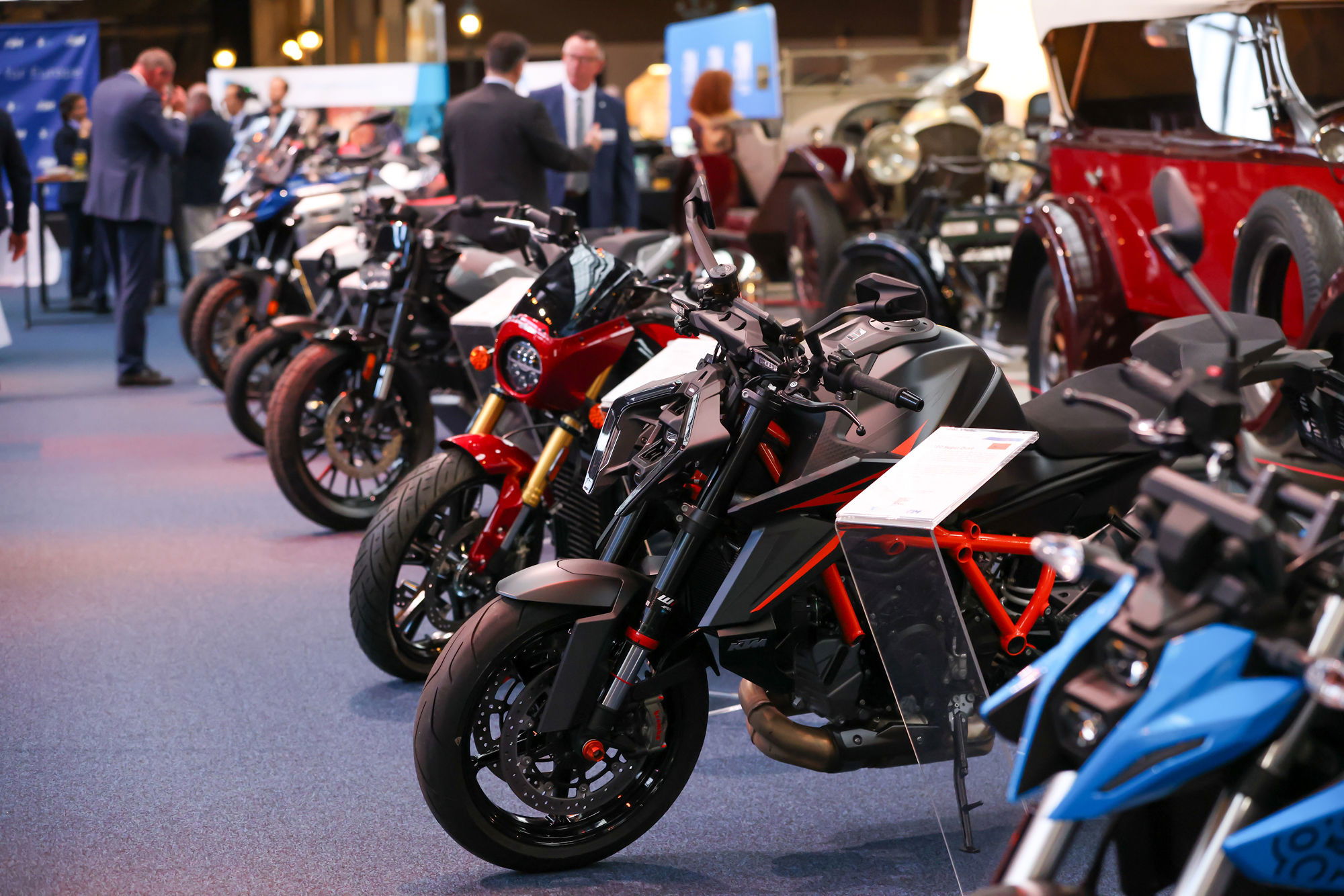 A row of modern motorcycles