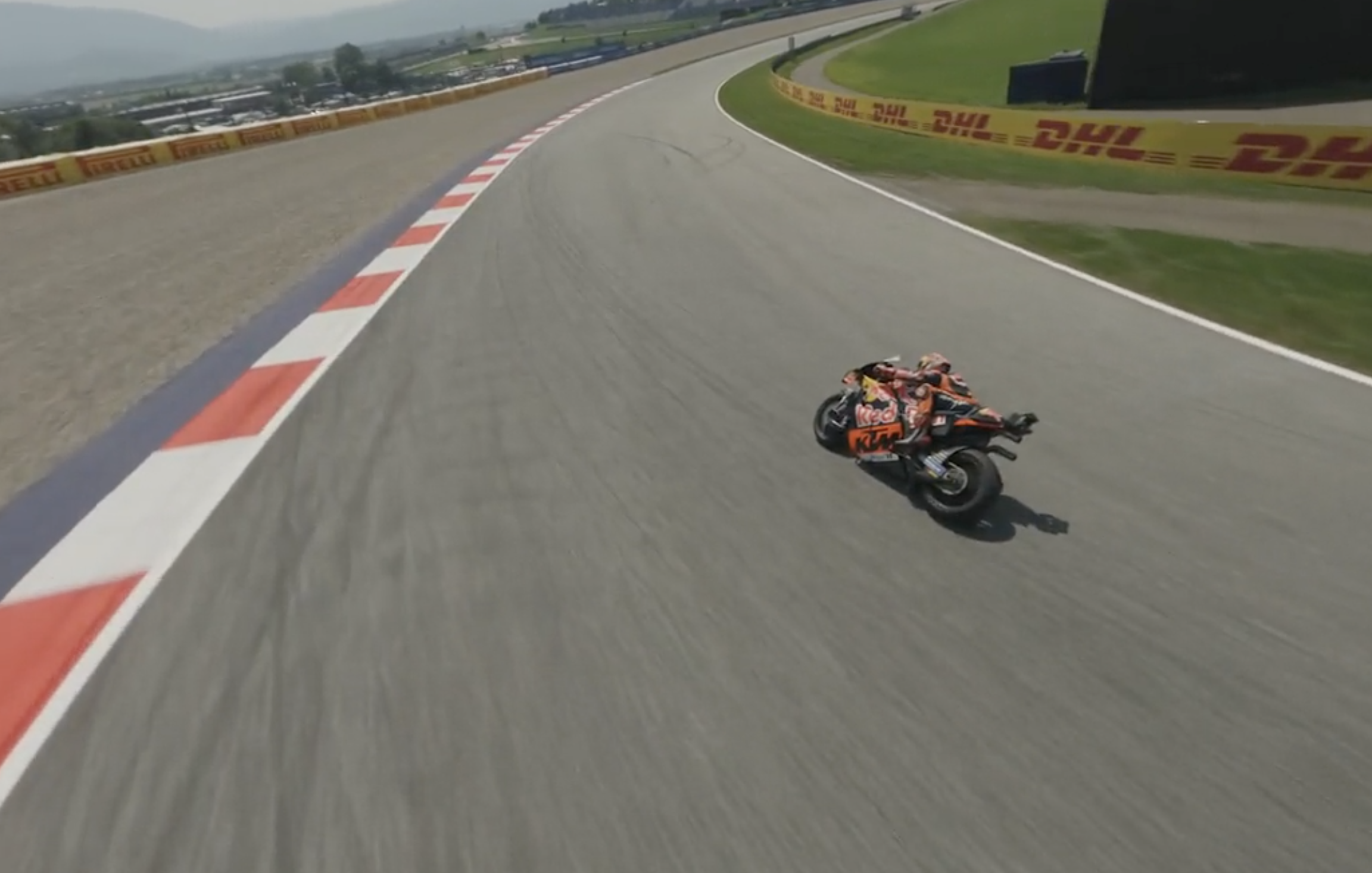 Red Bull's Drone 1 racing Jonas Folgar who is riding a KTM RC16